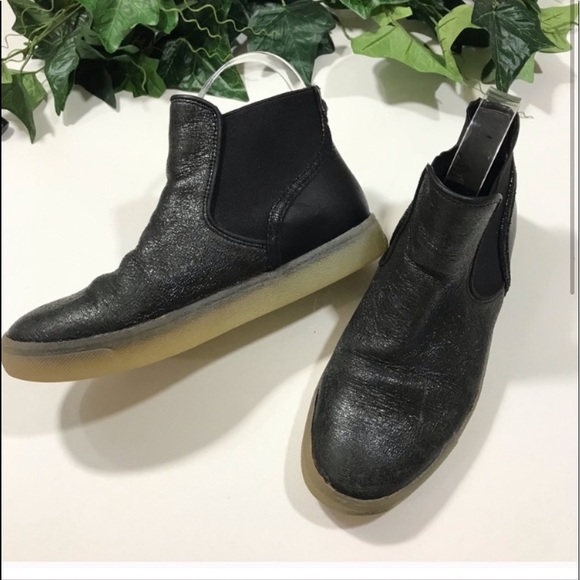 Sam Edelman Margot Black metallic Ankle boot Chelsea Boot High top Sneaker - Picture 1 of 8